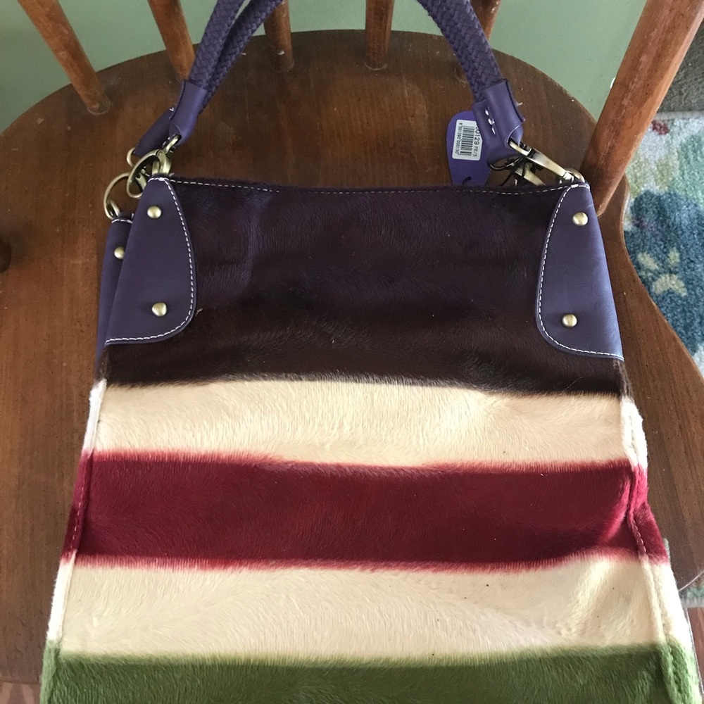 Beautiful fall colored Cowhide striped purse!  BN